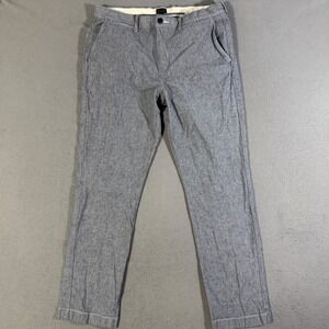 J.Crew Mens Stretch‎ Chambray Pants Gray Size W34 L32 Casual Everyday Trousers